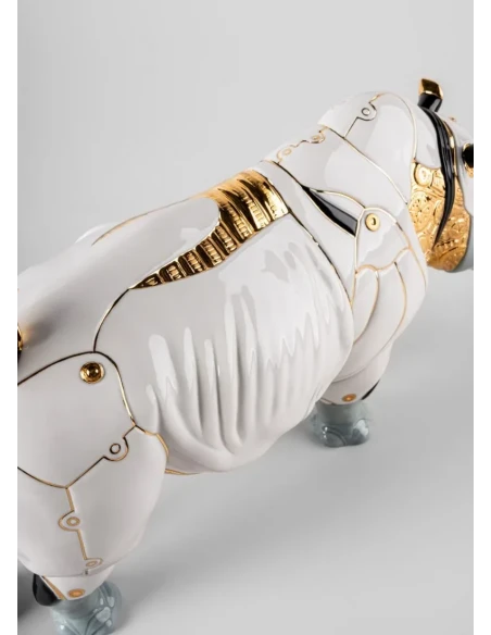 Lladró - Cyborg Rhino Sculpture - Porcelain