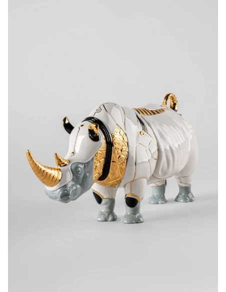 Lladró - Cyborg Rhino Sculpture - Porcelain