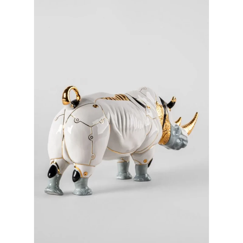 Lladró - Cyborg Rhino Sculpture - Porcelain