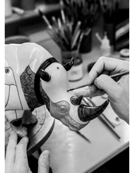 Lladró - Cyborg Rhino Sculpture - Porcelain