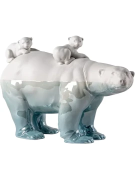 Lladró - Scultura Mamma Orsa e i Suoi Piccoli - Underwater