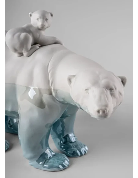 Lladró - Mother Bear and Her Cubs Sculpture - Underwater