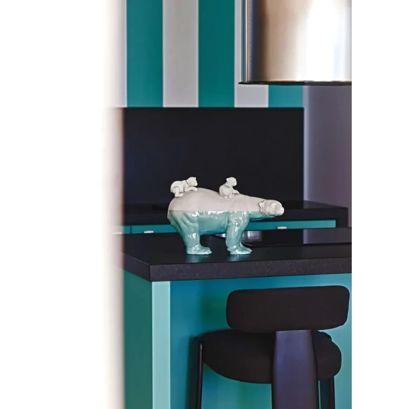 Lladró - Mother Bear and Her Cubs Sculpture - Underwater