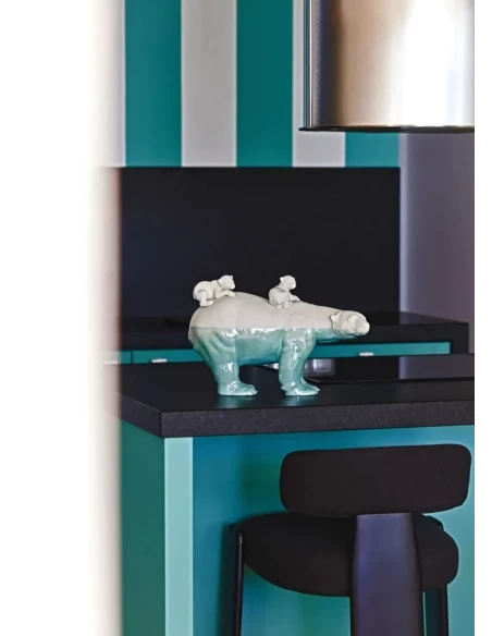 Lladró - Mother Bear and Her Cubs Sculpture - Underwater