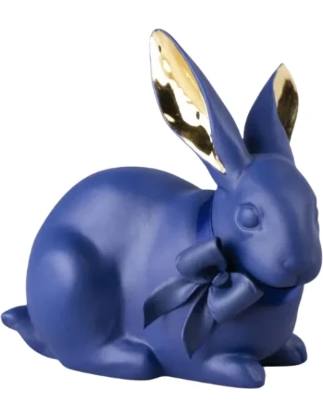 Lladró - Rabbit Sculpture - Blue / Gold