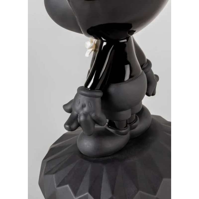 Lladró - Mickey Total Black Sculpture - Black