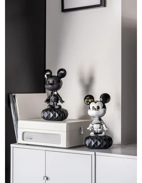 Lladró - Mickey Total Black Sculpture - Black