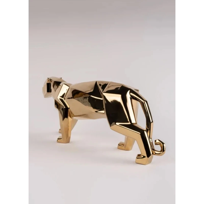 Lladró - Panther Sculpture - Gold