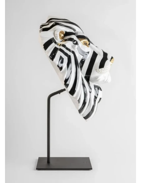 Lladró - Scultura Maschera di Leone - Nero Oro