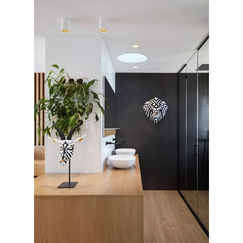 Lladró - Scultura Maschera di Leone - Nero Oro