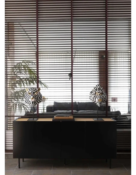 Lladró - Scultura Maschera Tigre - Nero Oro