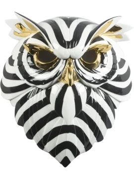 Lladró - Owl Mask Sculpture - Black Gold