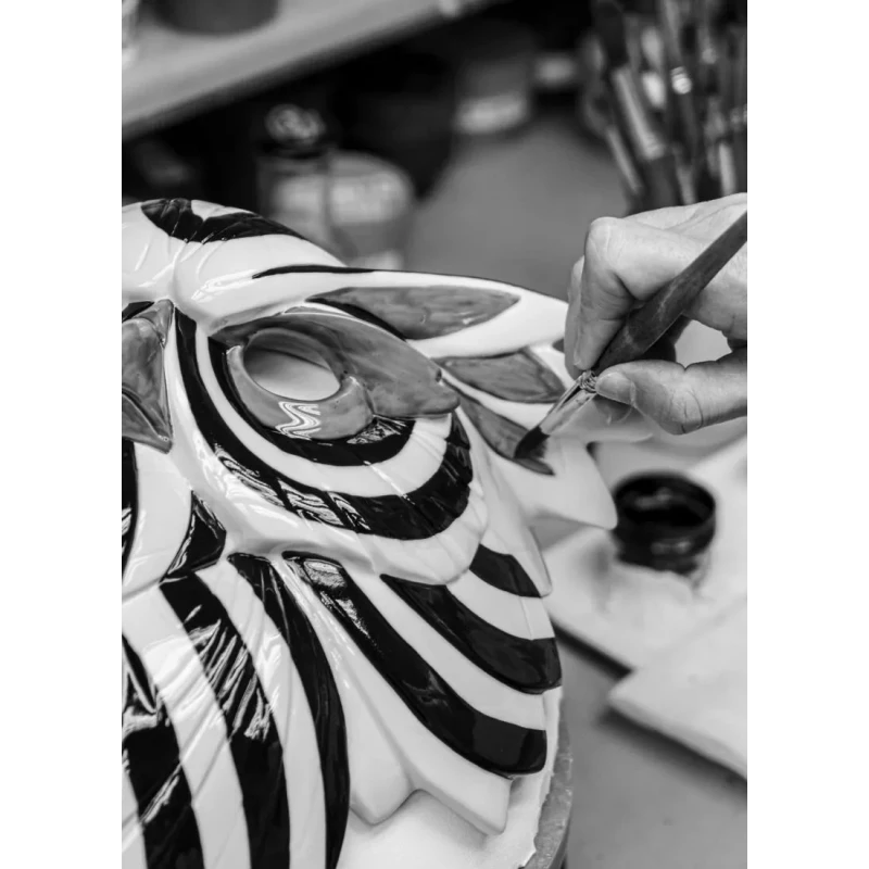 Lladró - Scultura Maschera Mandrillo - Nero Oro