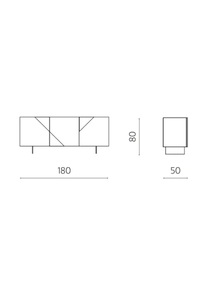 Capodarte - Arte Sideboard with Inserts - Dove Gray