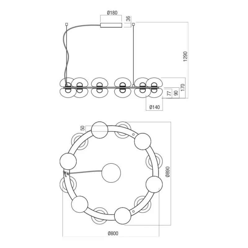 Redo Group - Sinclair Circular Pendant Lamp - Matte Gold