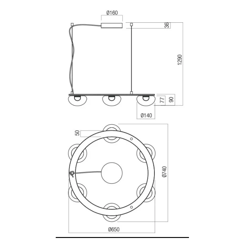 Redo Group - Sinclair Lampada a Sospensione Circolare - Nero Opaco
