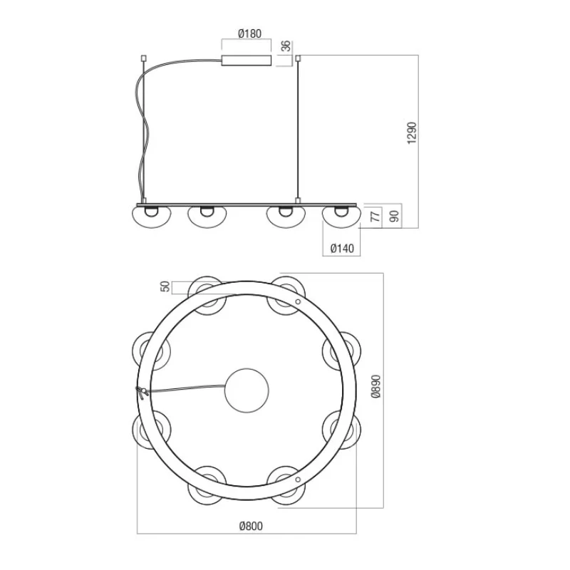 Redo Group - Sinclair Lampada a Sospensione Circolare - Nero Opaco