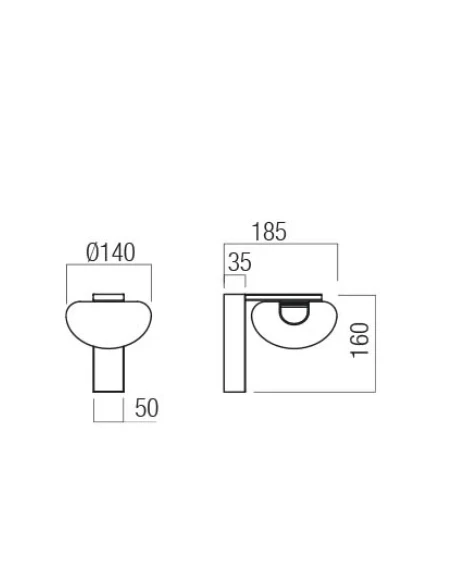 Redo Group - Sinclair Lampada da Parete Angolare - Oro Opaco