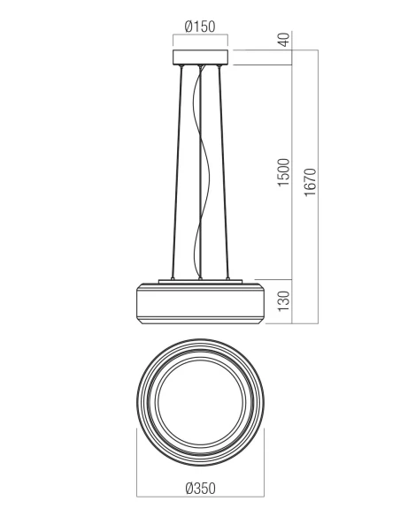 Redo Group - Solera Lampada a Sospensione - Fumè / Bianco