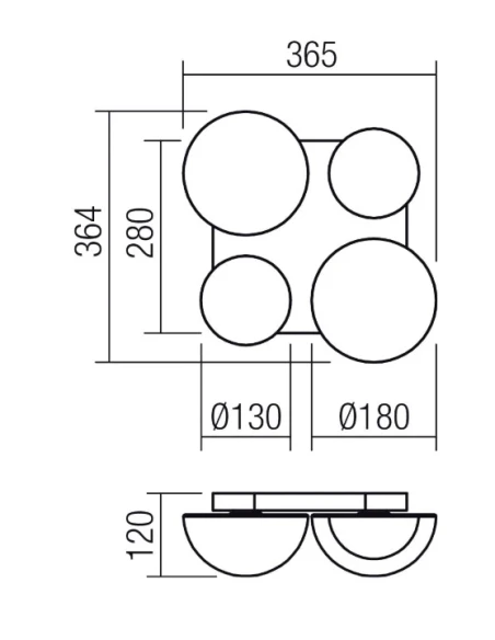Redo Group - Lumien Lampada da Parete / Soffitto - Bianco Opaco