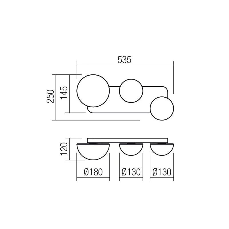 Redo Group - Lumien Wall/Ceiling Lamp - Matte Gold