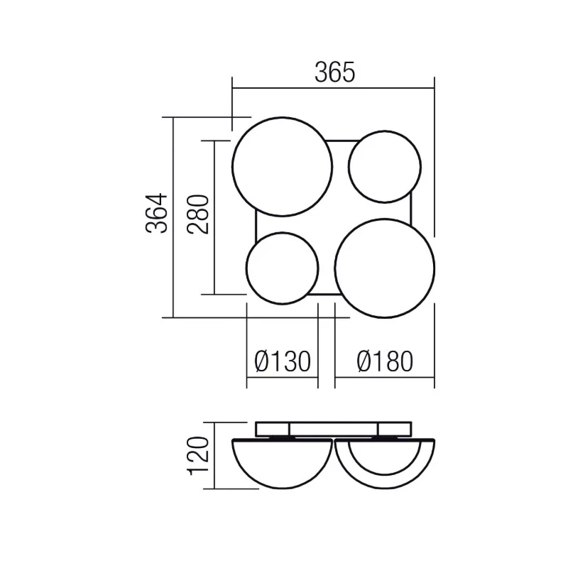 Redo Group - Lumien Wall/Ceiling Lamp - Matte Gold