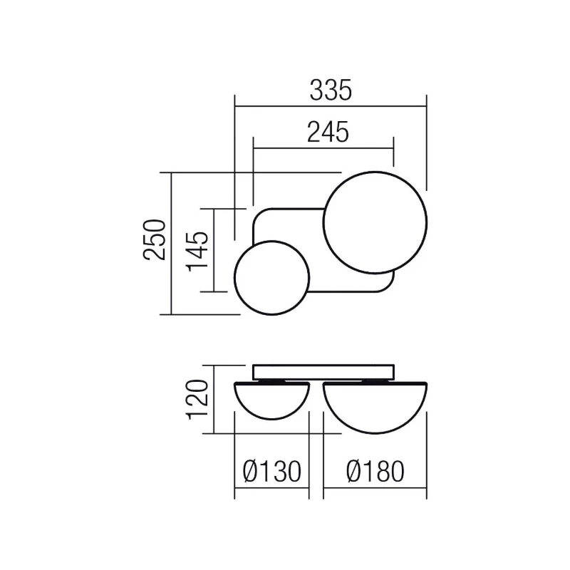 Redo Group - Lumien Wall/Ceiling Lamp - Matte Black