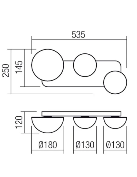 Redo Group - Lumien Wall/Ceiling Lamp - Matte Black