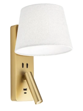 Redo Group - Nemia Lampada da Parete con Led e Presa USB - Oro