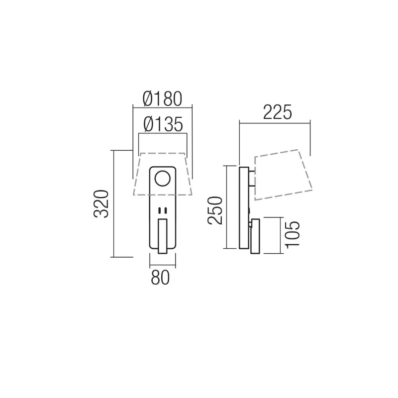 Redo Group - Nemia Lampada da Parete con Led e Presa USB - Bronzo Antico