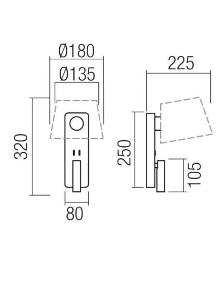 Redo Group - Nemia Lampada da Parete con Led e Presa USB - Bronzo Antico