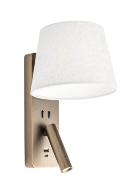 Redo Group - Nemia LED Wall Lamp with USB Socket - Antique Bronze