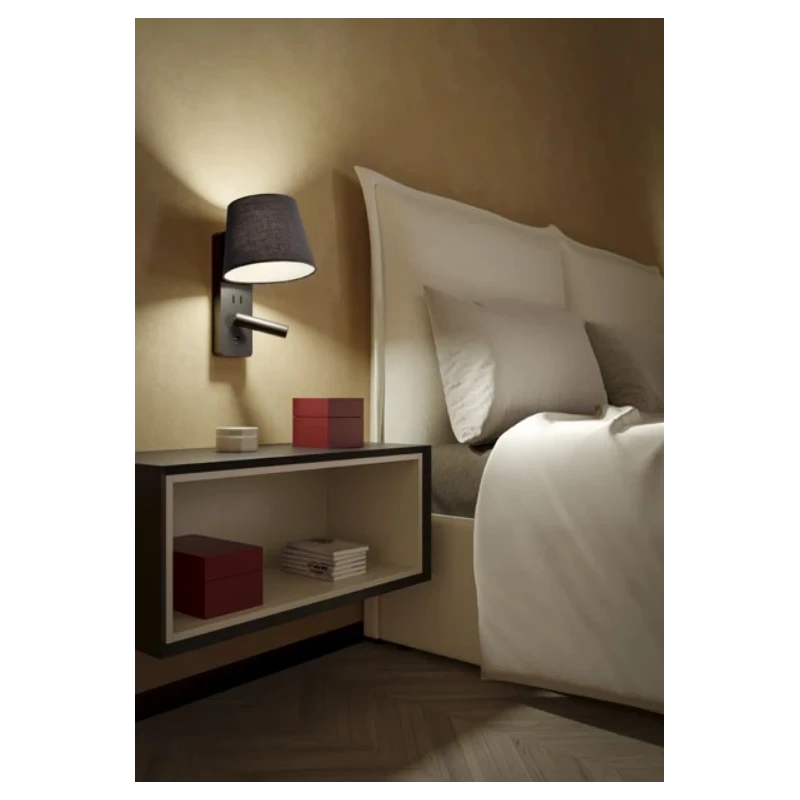 Redo Group - Nemia LED Wall Lamp with USB Socket - Matte Black