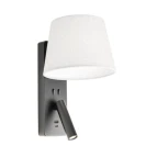 Redo Group - Nemia Lampada da Parete con Led e Presa USB - Nero Opaco