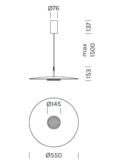 Olev - Overfly Plus Lampada a Sospensione - Nero Super Opaco