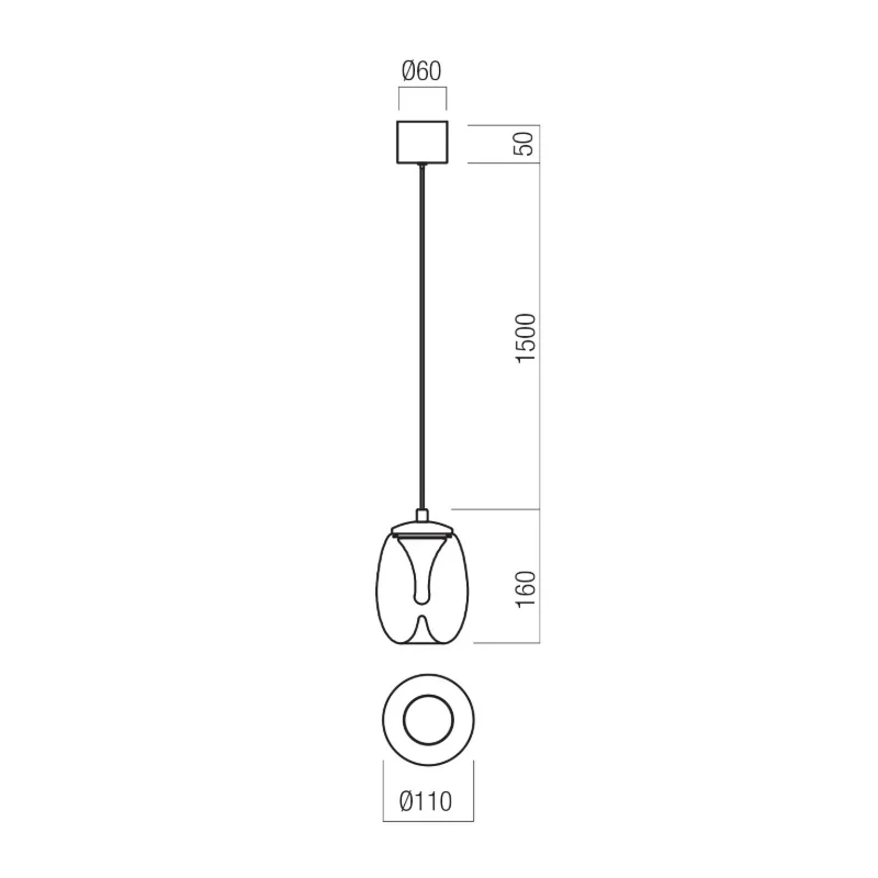 Redo Group - Drop Pendant Lamp - Matte Black / Smoke