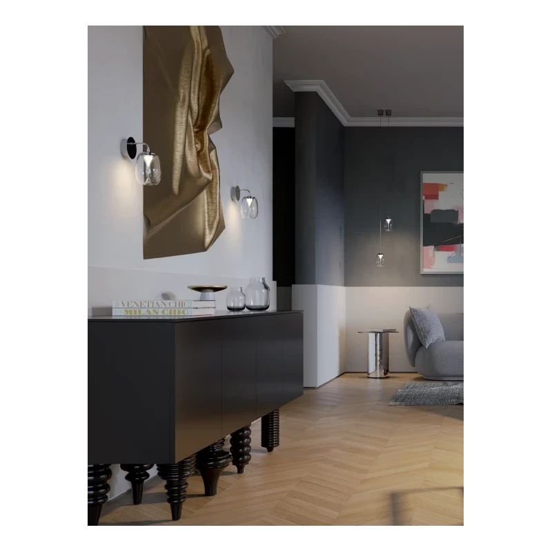 Redo Group - Drop Wall Lamp - Crome / Transparent