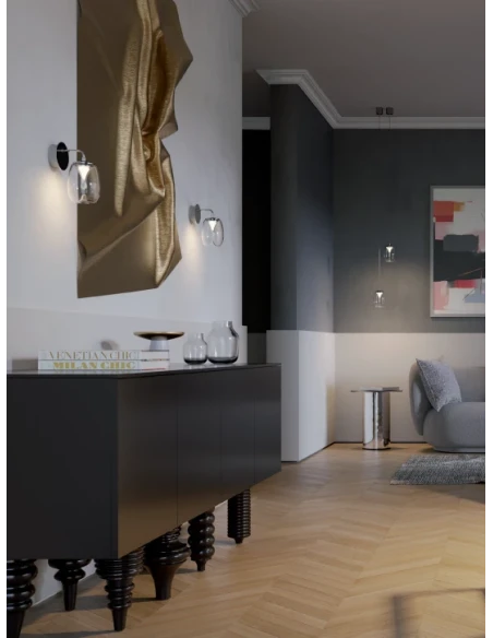 Redo Group - Drop Wall Lamp - Crome / Transparent