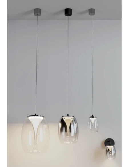 Redo Group - Drop Wall Lamp - Matt Black / Smoked