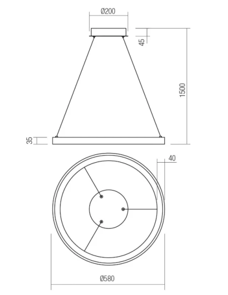 Redo Group - Iconic Lampada a Sospensione Singola - Oro Opaco