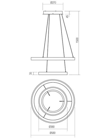 Redo Group - Iconic Double Suspension Lamp - Matt White
