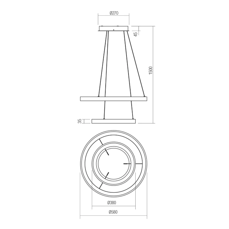 Redo Group - Iconic Double Suspension Lamp - Matt Black