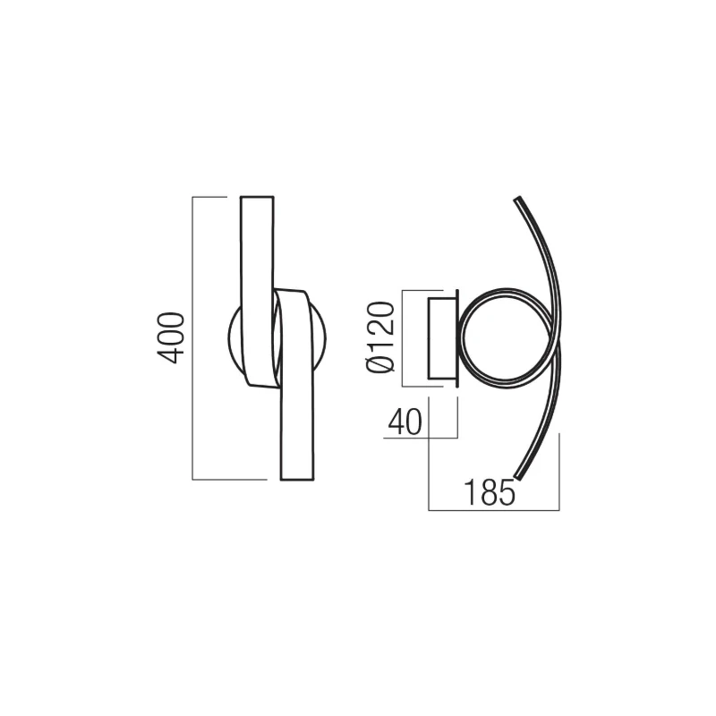 Redo Group - Impuls Wall Lamp - Matt Black