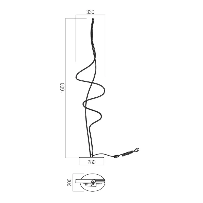 Redo Group - Impuls Floor Lamp - Matt Black