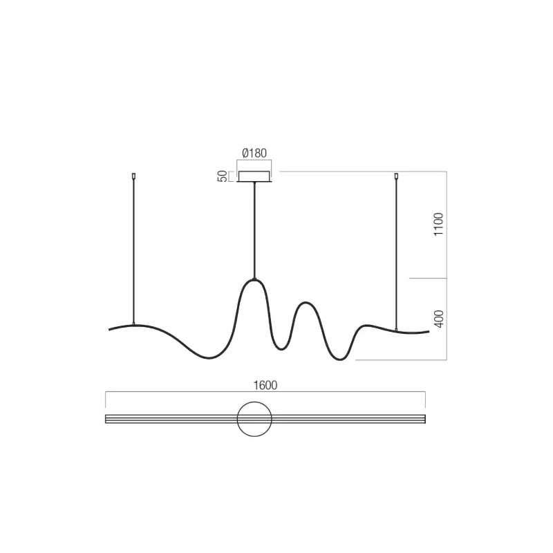 Redo Group - Impuls Linear Pendant Lamp - Matt Gold