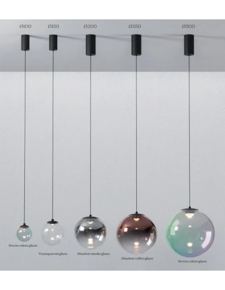 Redo Group - Irides Lampada a Sospensione - Nero Opaco / Trasparente