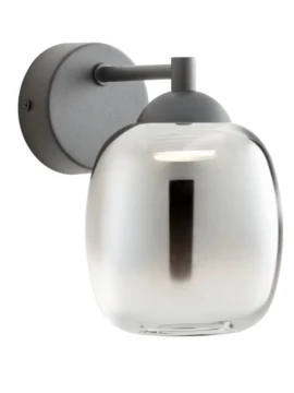 Redo Group - Khadi Wall Lamp - Matte Black / Smoked Shade