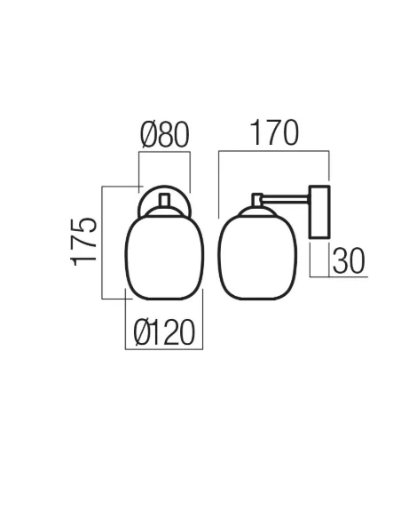 Redo Group - Khadi Wall Lamp - Matte Black / Smoked Shade