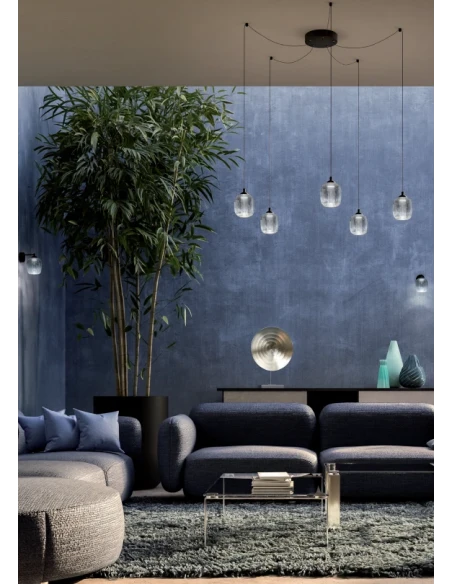 Redo Group - Khadi Wall Lamp - Matte Black / Smoked Shade