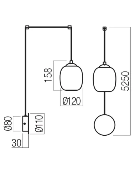 Redo Group - Khadi Lampada da Parete / Soffitto - Nero Opaco / Sfumato Fumè